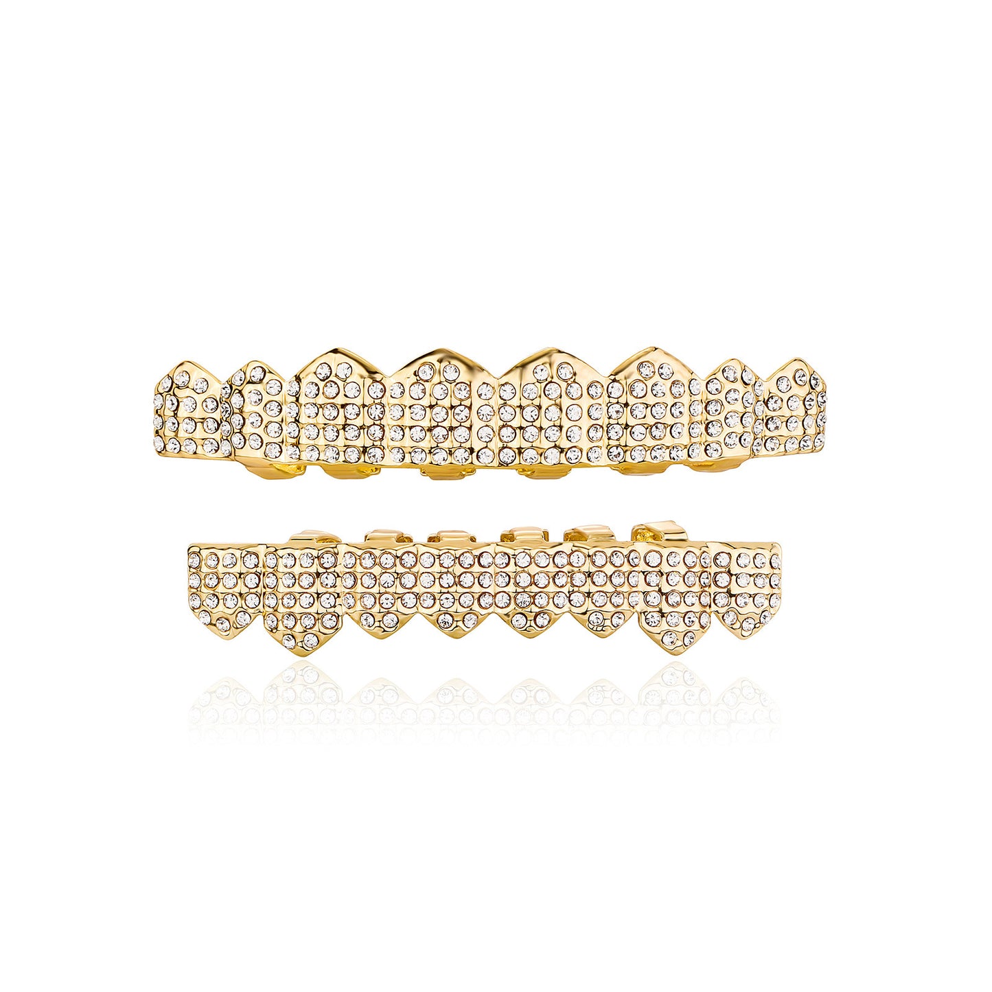 Real gold electroplated gold tooth set eight