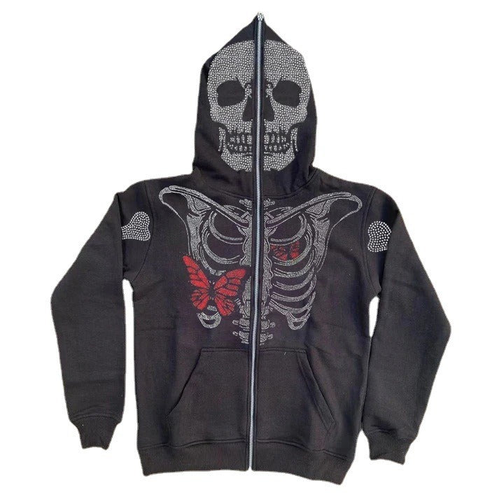 Skeleton zip-up sweatshirt