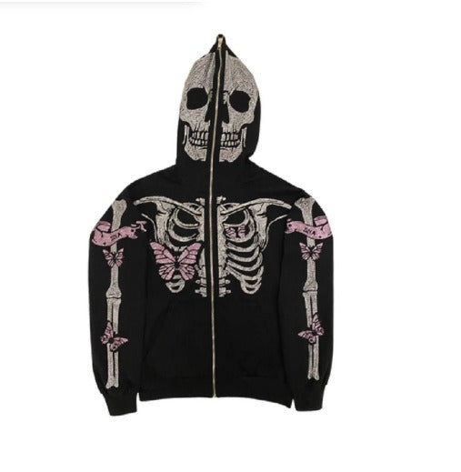 Skeleton zip-up sweatshirt